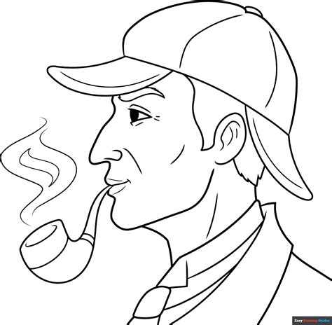 Sherlock Holmes Coloring Page | Easy Drawing Guides
