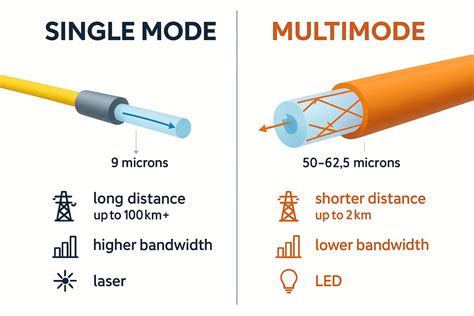 Single Mode vs Multimode Fiber: What’s the Difference? - Gcabling ...