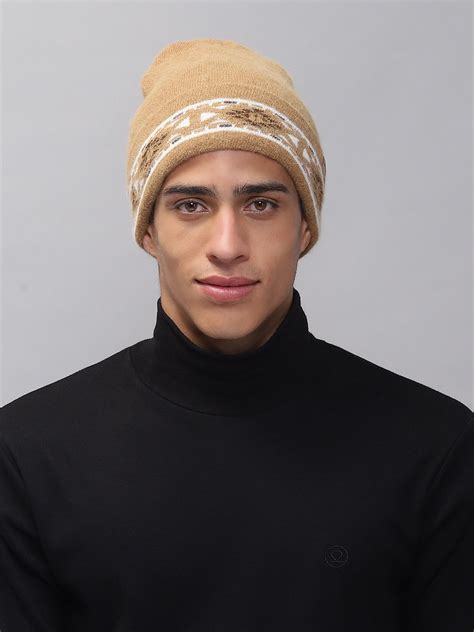 Buy Men Camel Brown Self Design Cap Online in India - Monte Carlo