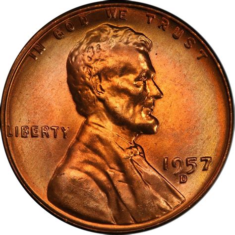 1957 D 1c Ms | Lincoln Cents - Wheat Reverse | Coin