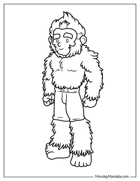 Coloring Yeti Sasquatch Pages Snowman Drawing Abominable Printable Bone ...
