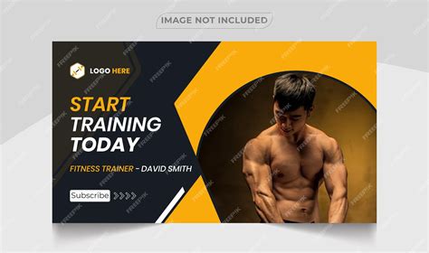 Premium Vector | Youtube thumbnail gym fitness training design and ...