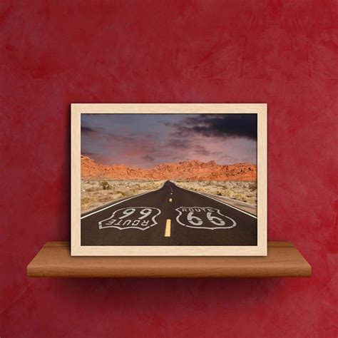 ArtzFolio Route 66 Pavement Sign in a Desert Rock Mountain Tabletop ...
