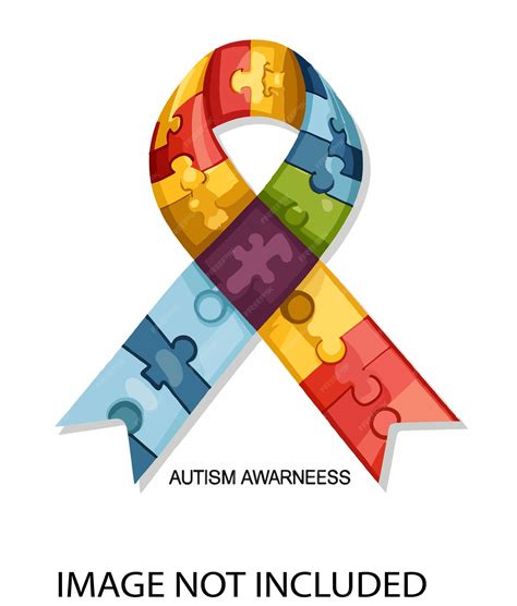 Premium Vector | Vector colorful satin puzzle ribbon as symbol autism awareness