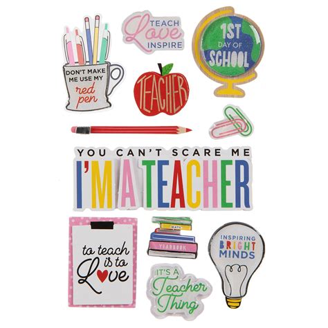 Teacher 3D Stickers | Hobby Lobby | 1885185