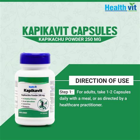 Healthvit Kapikavit Kapikachhu Powder 60 Capsules - 250 mg