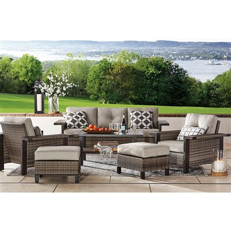 Member's Mark Manchester 6-Piece Patio Deep Seating Set with Sunbrella ...