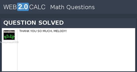 View question - QUESTION SOLVED