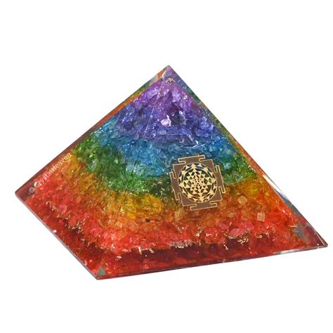 Chakra Onyx Orgone Pyramid - Premium Certified Chakra Onyx