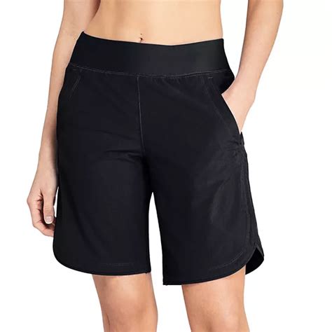 Petite Lands' End 9" Quick Dry Elastic Waist Swim Board Shorts Cover-up ...