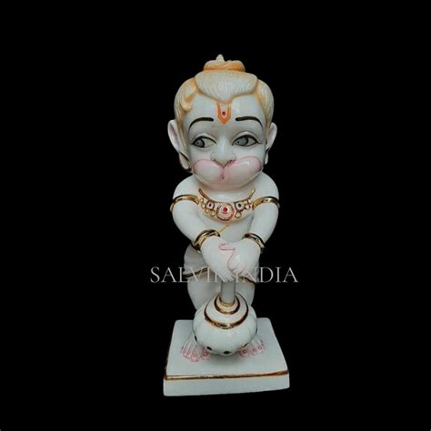 Bal Hanuman Ji Marble Idol with Gada | Cute Baby Hanuman Marble ...
