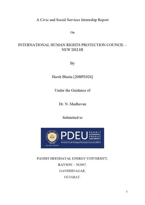 A Civic and Social Services Internship | Harsh Bhatia