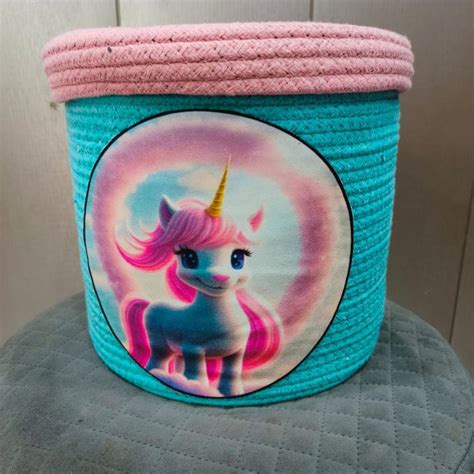 kids unicorn cotton rope gift basket – Loomsmith