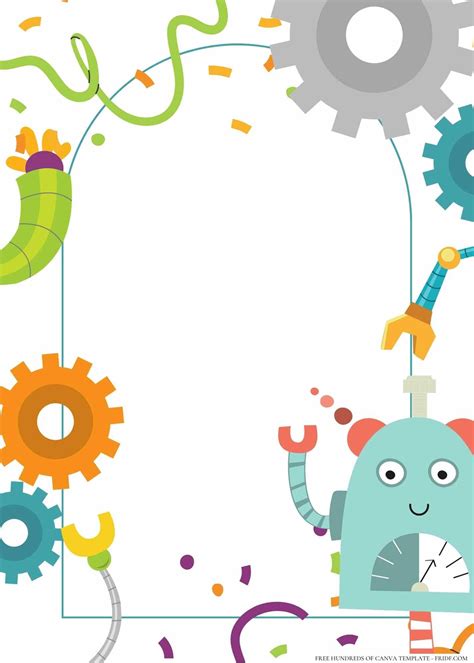 Robot World Birthday Invitation Templates | Imagenes de robots, Plantilla de pétalos de flores ...