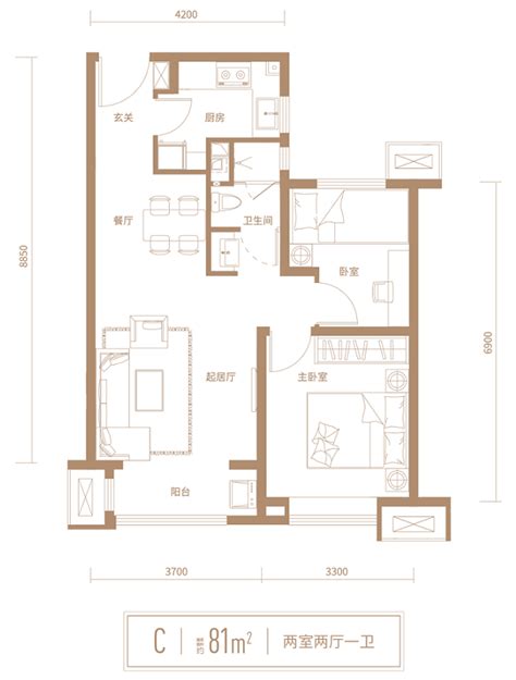 81平米两居室装修案例，淡淡的简约风格，有气质！-模范家装修网