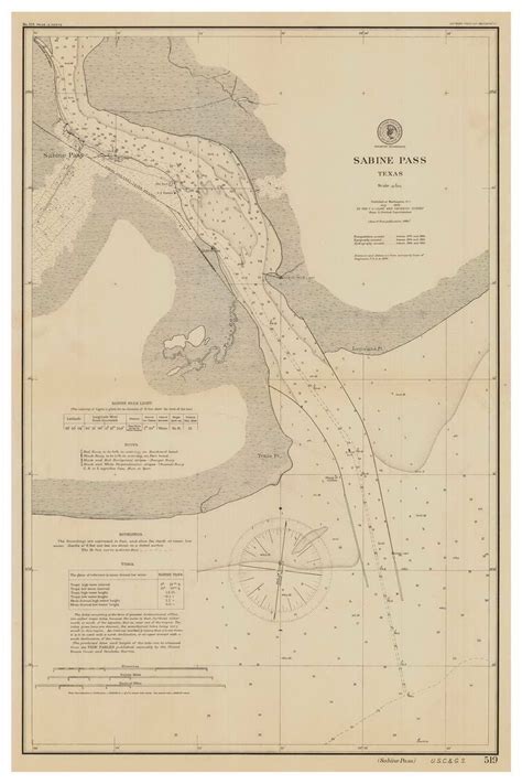 Sabine Pass 1899 - Old Map Nautical Chart AC Harbors 519 - Texas - OLD MAPS