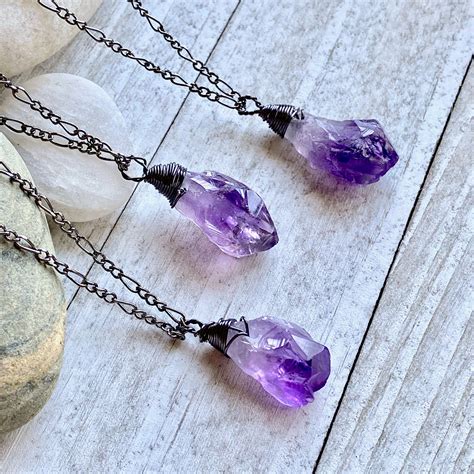 Raw Amethyst Crystal Necklace