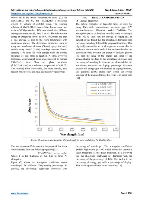 Optical and Electrical Properties of TiO2 Doped Fe2O3 Thin Film ...