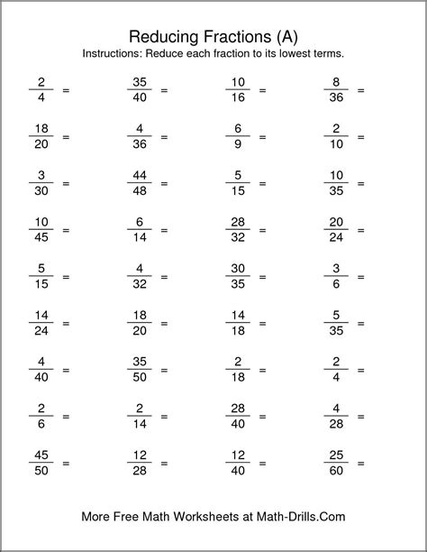 Simplifying Fractions Worksheet Answers - Printable And Enjoyable Learning
