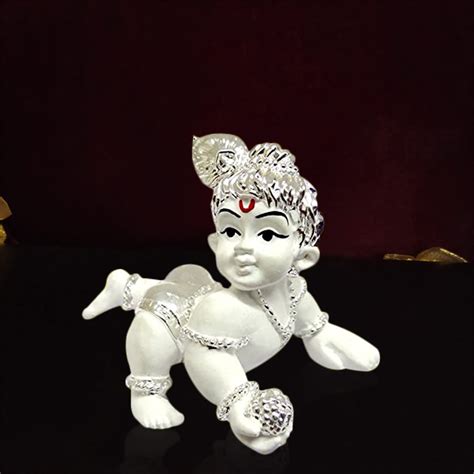 Buy Karigaari India 999 Silver Plated Bal Krishna Showpiece I Bal ...
