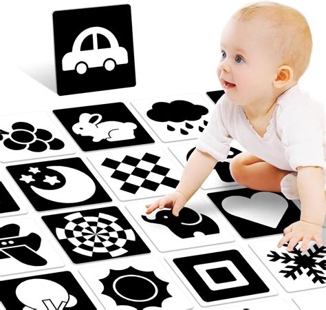 Amazon.com: High Contrast Baby Cards for Infants, Black and White Baby ...