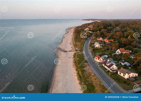 Aerial View of Coastline in North Zealand, Denmark Stock Photo - Image ...