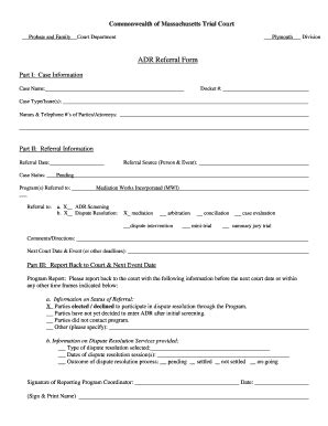 Massachusetts Adr Referral Form - Fill Online, Printable, Fillable ...