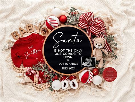 Christmas Pregnancy Announcement Holiday Digital Baby Announcement ...