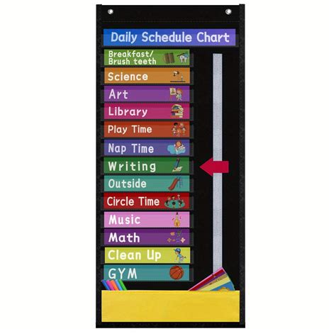 Classroom Calendar & Schedule Set with Pattern Cards & Storage Pocket ...