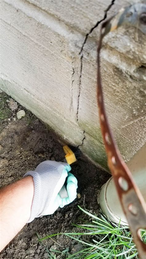 How to seal exterior foundation cracks above ground - The Nomad Studio