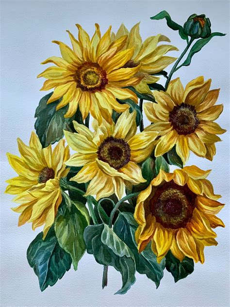 Sunflower Paintings Images - painting of sunflowers