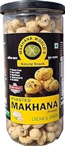 MAKHANA WORLD Roasted & Flavoured Makhana (Foxnuts) Cream And Onion ...