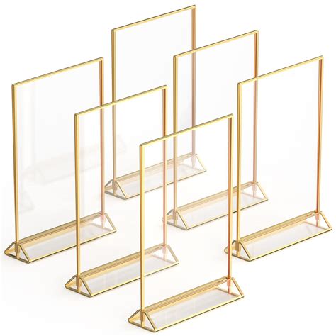 Gold Picture Frames Double Sided - 6 Pack - A5 Acrylic Gold Table ...