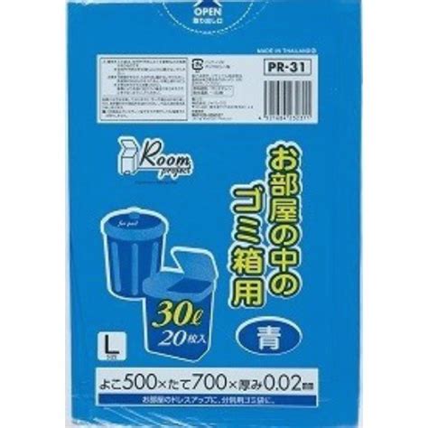 ジャパックス PR－31お部屋の中のゴミ箱用30L20P青 232311 ゴミ袋（低密度ポリエチレン） 1パック（20枚入）｜カウネット
