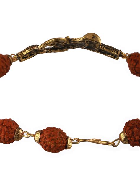 Bold by Priyaasi Rudraksha Trishul Gold-Plated Link Bracelet for Men