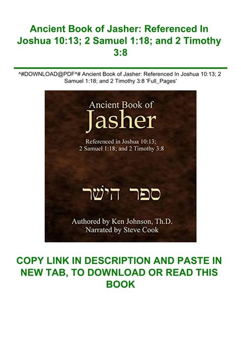^#DOWNLOAD@PDF^# Ancient Book of Jasher Referenced In Joshua 1013; 2 ...