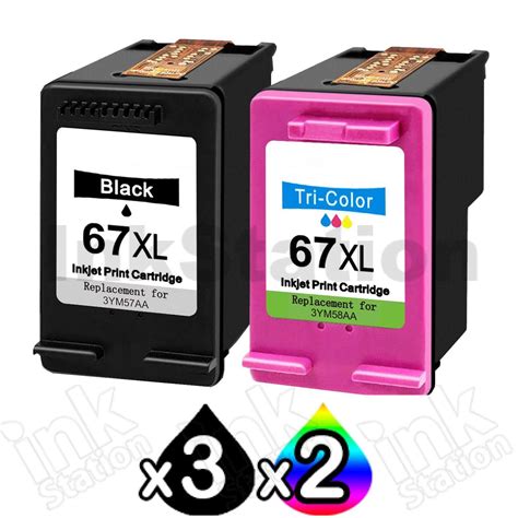 HP 5 Pack 67XL Compatible High Yield Inkjet Cartridges 3YM57AA ...