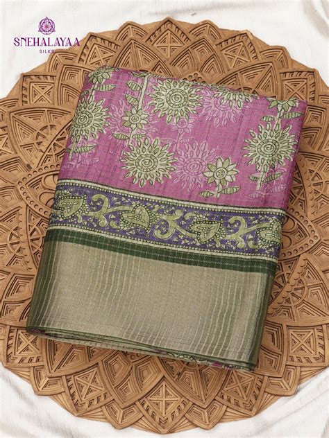 Buy Floral Tussar Silk Sarees Online | Snehalayaa Silks