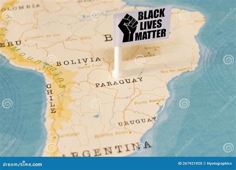 `BLACK LIVES MATTER` Flag on the Paraguay in the Map Editorial Image ...