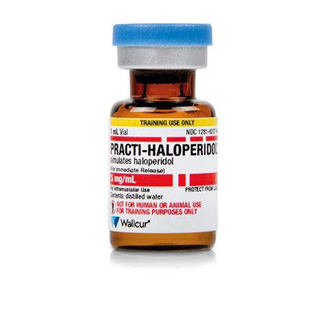 Practi-Haloperidol 5mg/1mL Tint Vial (×40) - 1024913 - Wallcur - 471HL - Practi-Vials | Training ...