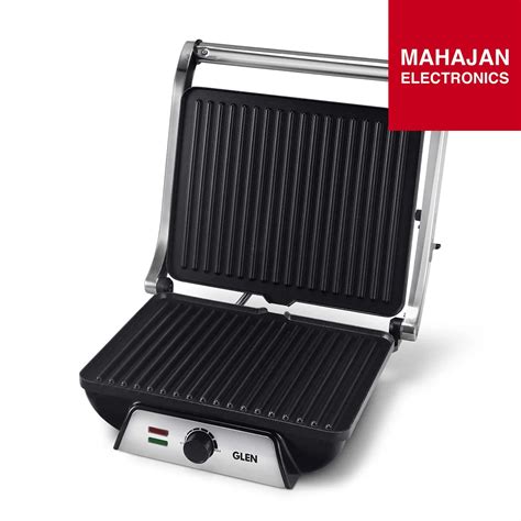 Glen SA3031 IN CG 2000W Contact Grill with 180° Opening, Non-Stick Pla