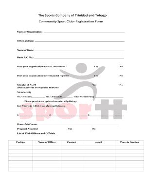 Registration Form - The Sports Company Of Trinidad And Tobago 2020-2026 ...
