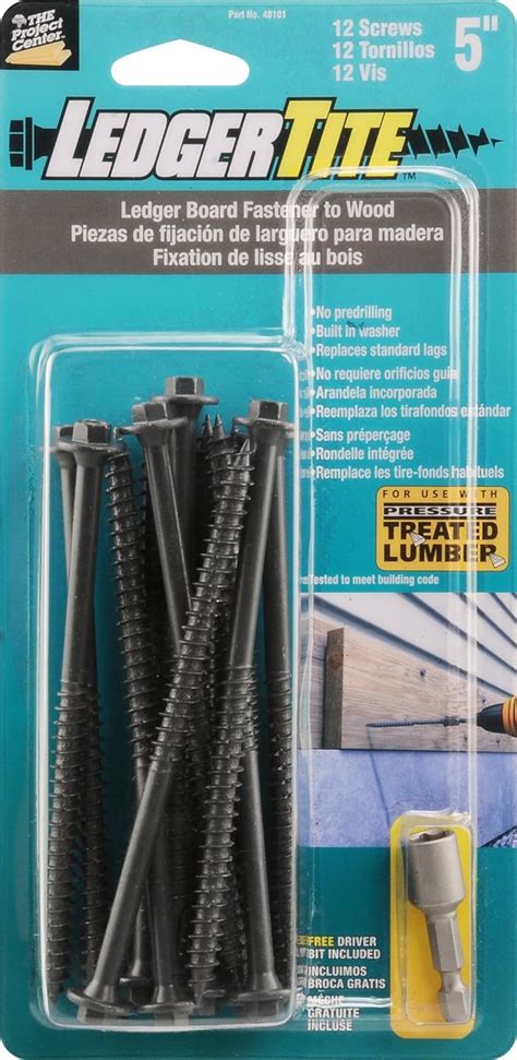 The Hillman Group 48101 LedgerTite Ledger Board Fastener to Wood, 5 ...