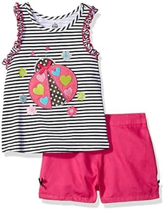 Buy Kids Headquarters Girls' Lady Bug Printed Top with Pink Twill ...