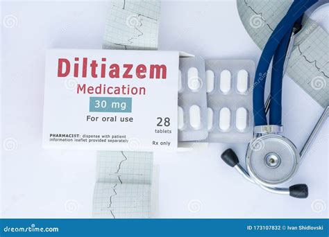 Diltiazem Medication Concept Photo. on Doctor Table is Package of ...
