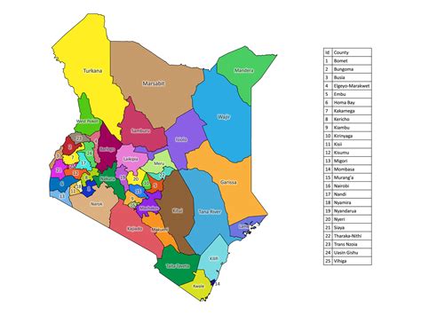Map Of Africa Kenya Political Map Of Kenya Nations