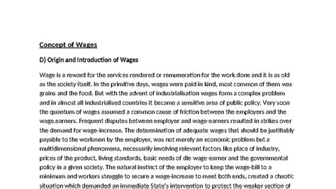 Concept of Wages and The Factories Act 1948: An Overview - Studocu