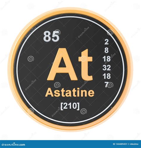 Astatine at Chemical Element. 3D Rendering Stock Illustration - Illustration of circle, round ...