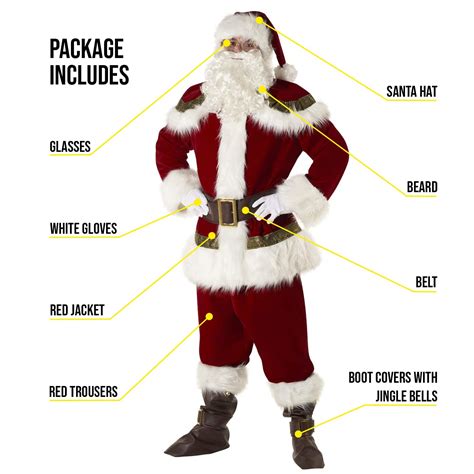 Morph Deluxe Santa Claus Costume for Men, Professional Santa Suit ...