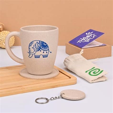 Buy SATYAM KRAFT 1 Pcs City Printed Ceramic Mug Wooden Lid & Steel ...